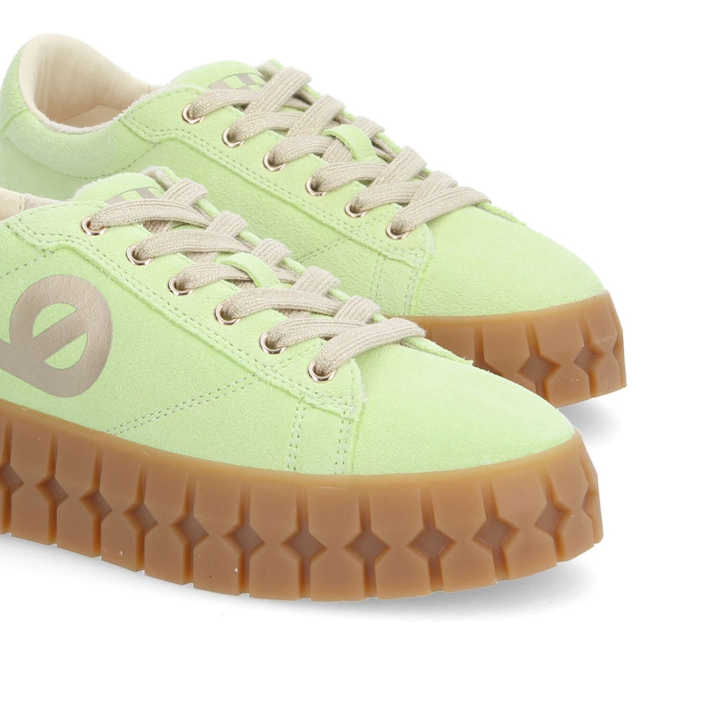 PLAY SNEAKER W - SUEDE/PRINT - GREEN/GOLD